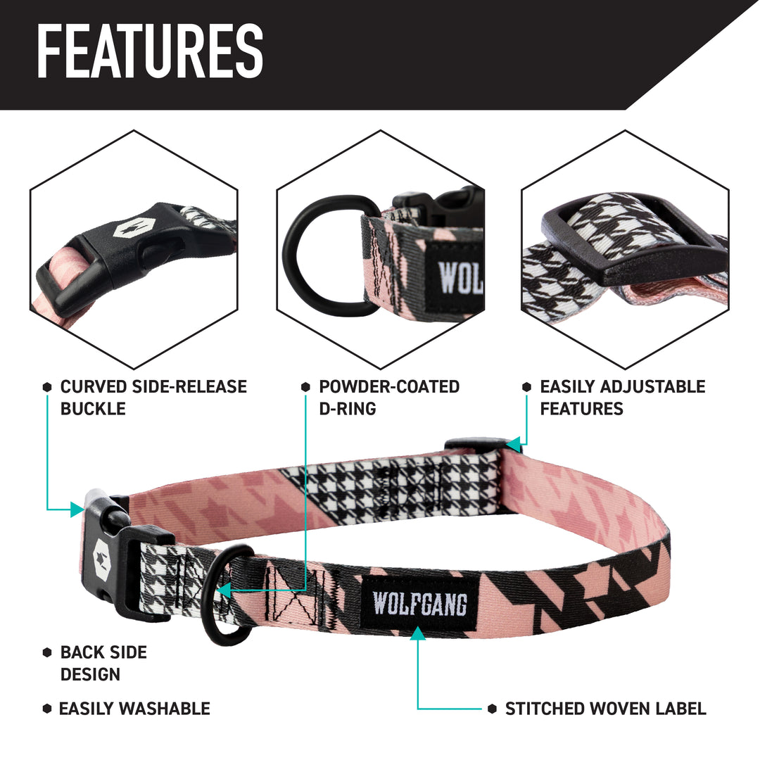 【特価セール】WOLFGANG/ウルフギャング HoundsPink COLLA HoundsPink Design - Cool Dog Collar | Wolfgang