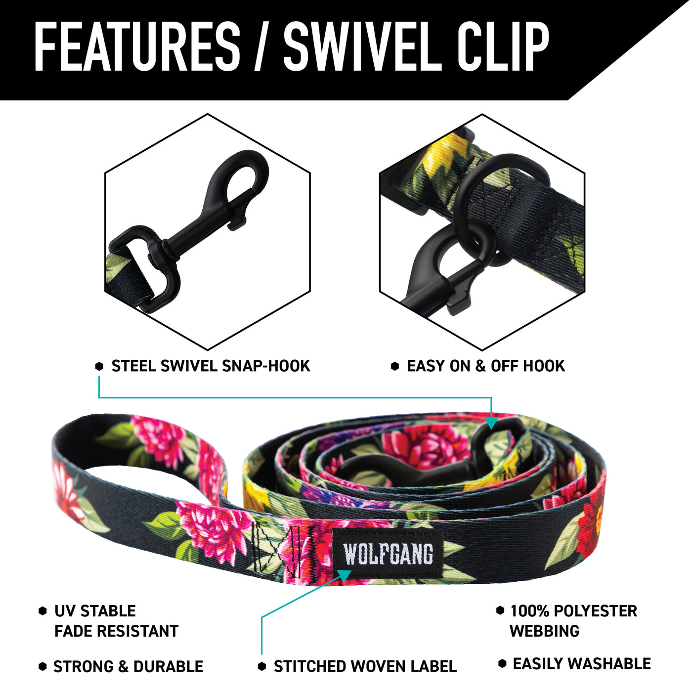DarkFloral Dog Leash